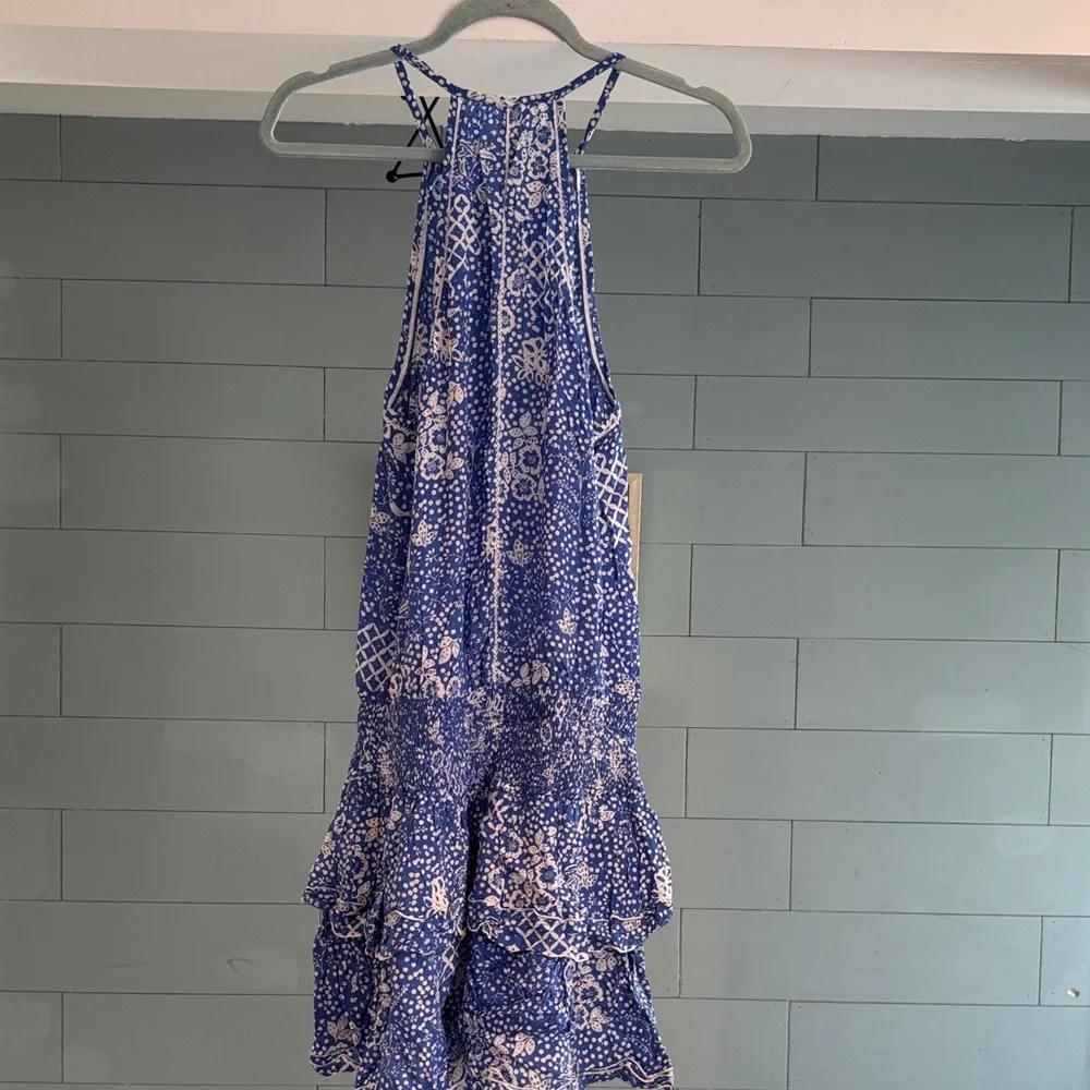 Poupette St. Barth Blue and‎ White Floral Dress
